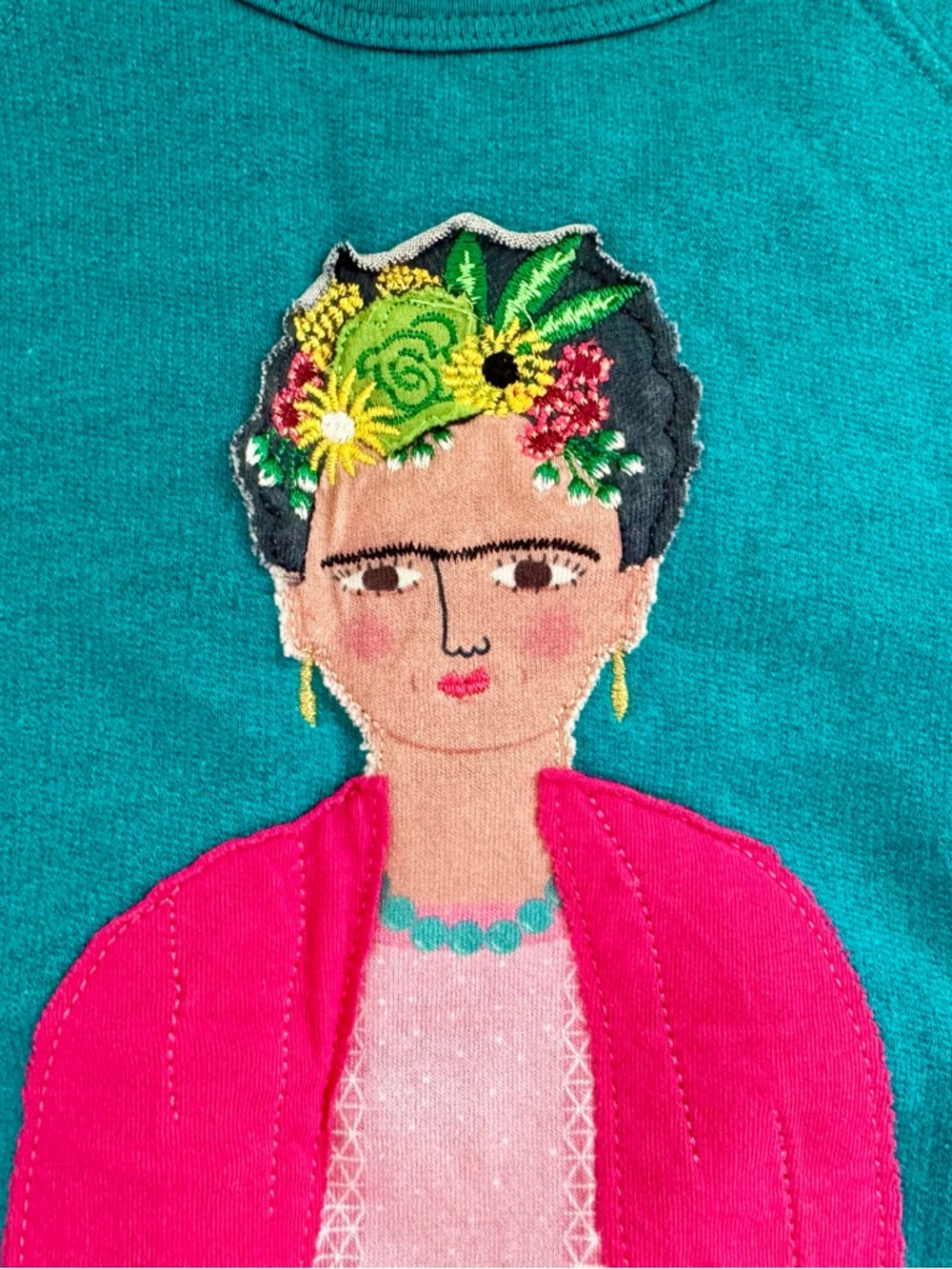 Piccolina Frida Kahlo Teal Appliqué Trailblazer Sweatshirt - Picture 3 of 6